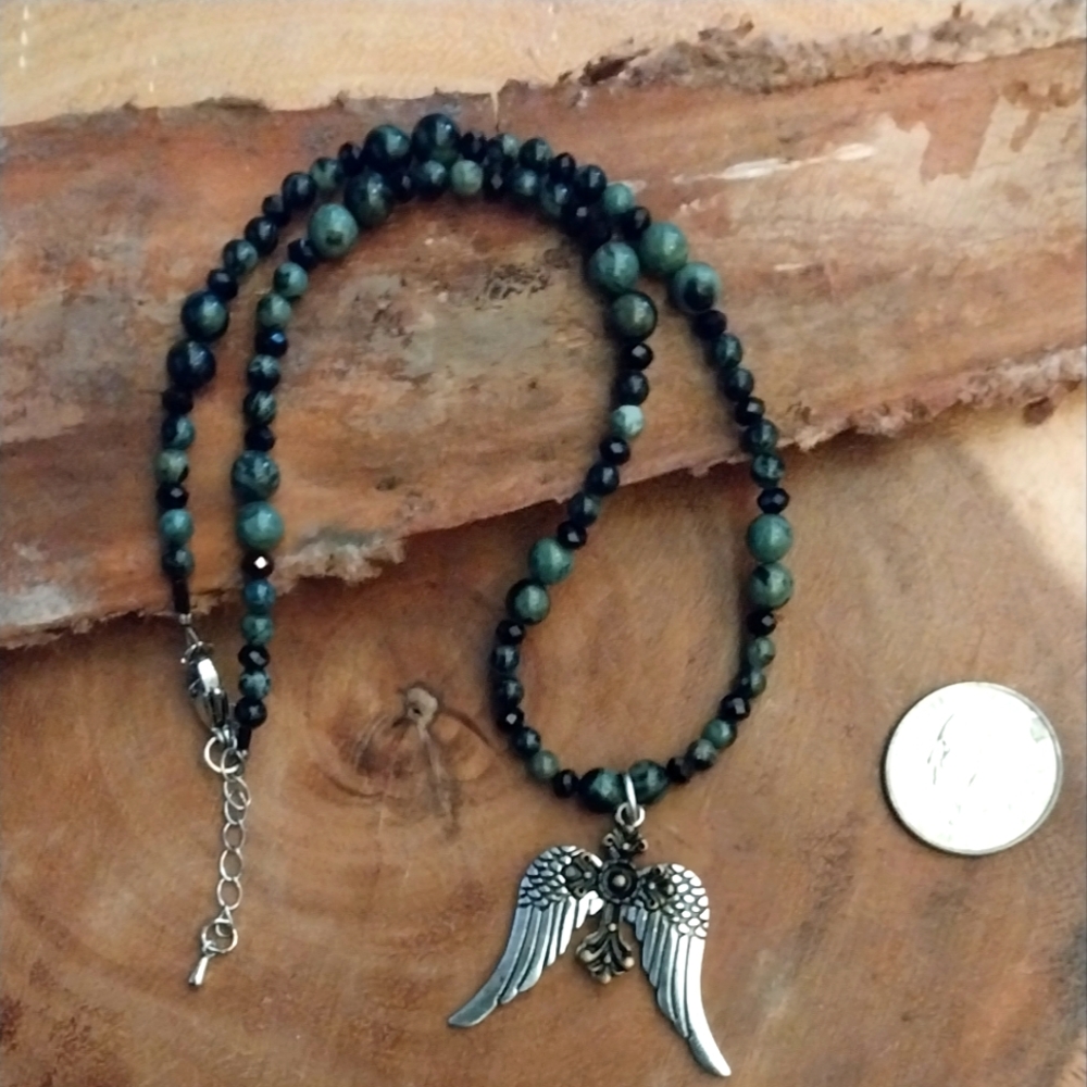 Jasper Angel Necklace